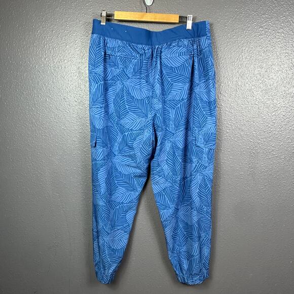 Soft Surroundings Size XL Go Lively Cargo Jogger Pants Blue Palm Print - Picture 2 of 5